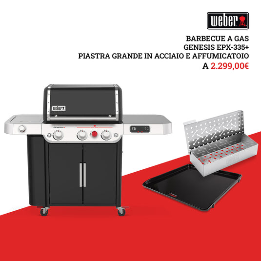 Barbecue a Gas intelligente Genesis® EPX-335 + Affumicatoio universale + Piastra WEBER CRAFTED