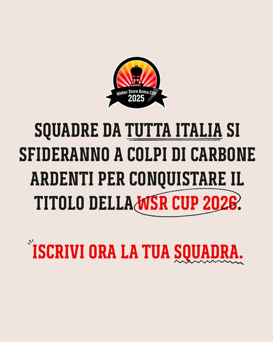 Weber Store Roma Cup 2026 A Marzo Competizione Nazionale di BBQ a Carbone a Squadre