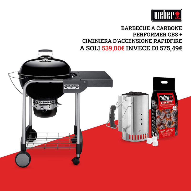 Carica immagine in Galleria Viewer, Barbecue a carbone Performer GBS 57 cm + Set ciminiera Rapidfire in Omaggio
